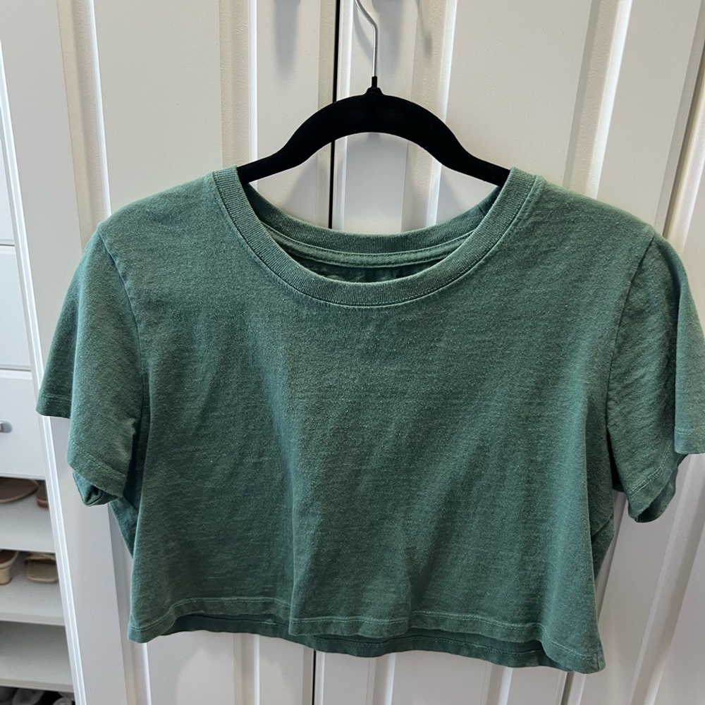 Teal Urban Outfitters Cropped Tee